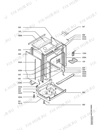 Взрыв-схема посудомоечной машины Electrolux ESF6248 - Схема узла Housing 001